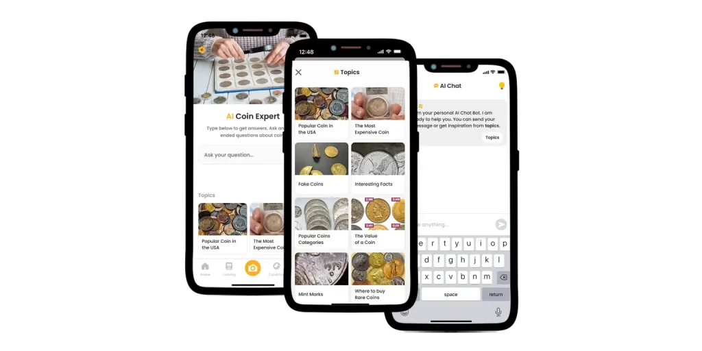 A screen from the Coin ID Scanner app.